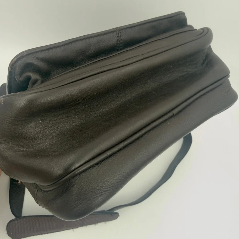 Osgoode Marley Leather Messenger Crossbody Bag Brown Medium